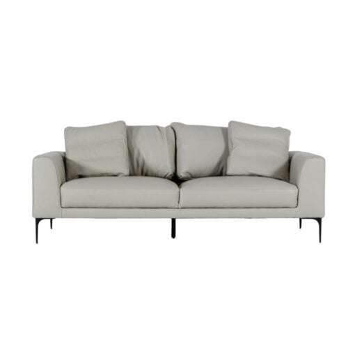 Divani Casa Jacoba - Modern Light Grey Leather Sofa