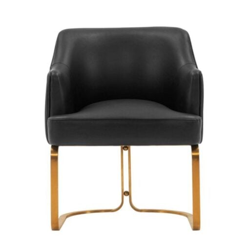 Modern Reeva Leatherette Dining Armchair In Black