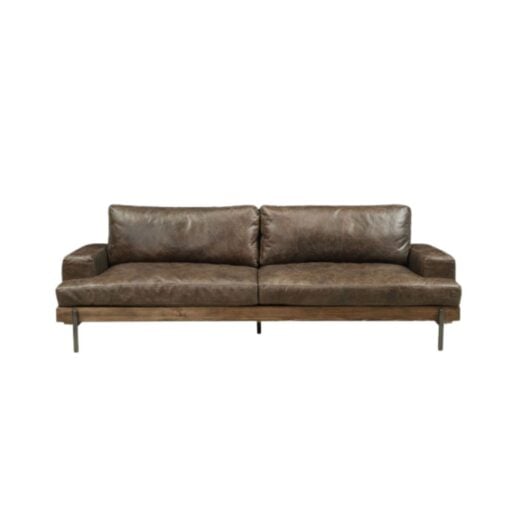 Silchester Sofa In Distress Chocolate & Oak