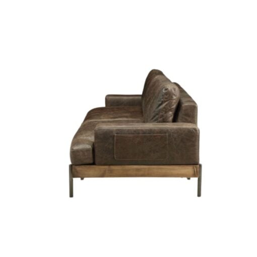 Silchester Sofa In Distress Chocolate & Oak - Image 3