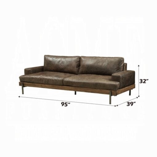 Silchester Sofa In Distress Chocolate & Oak - Image 5