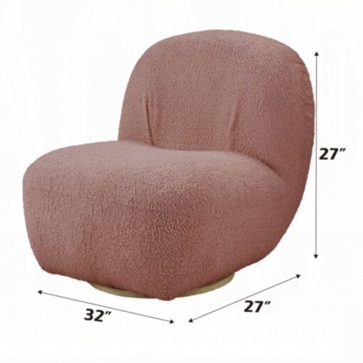 Yedaid Accent Chair with Swivel In Pink - Image 7