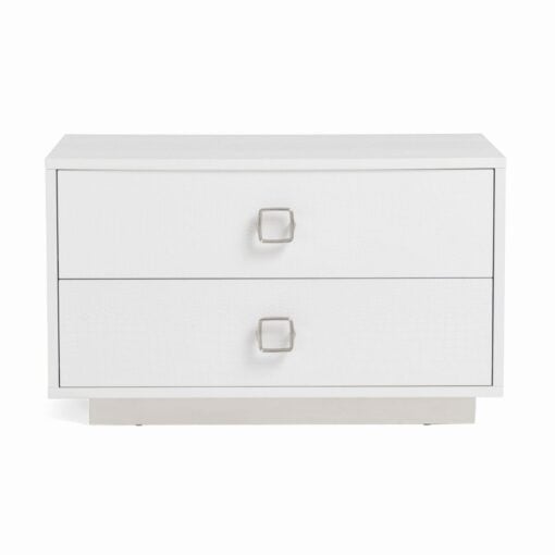 A&X Victoria Modern White Crocodile Nightstand