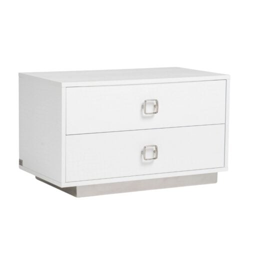 A&X Victoria Modern White Crocodile Nightstand - Image 2