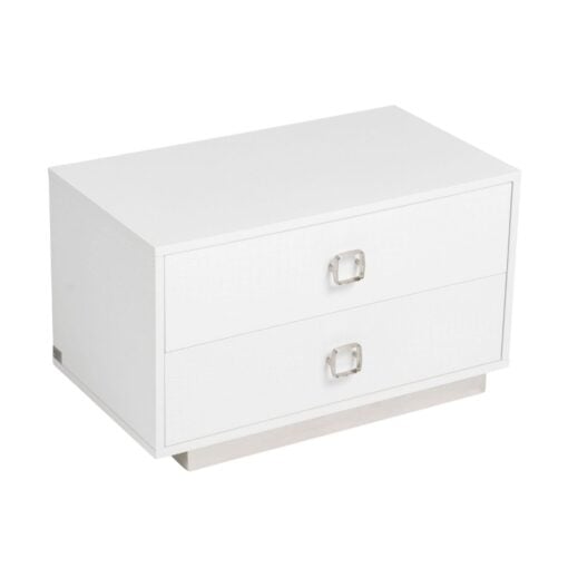 A&X Victoria Modern White Crocodile Nightstand - Image 4