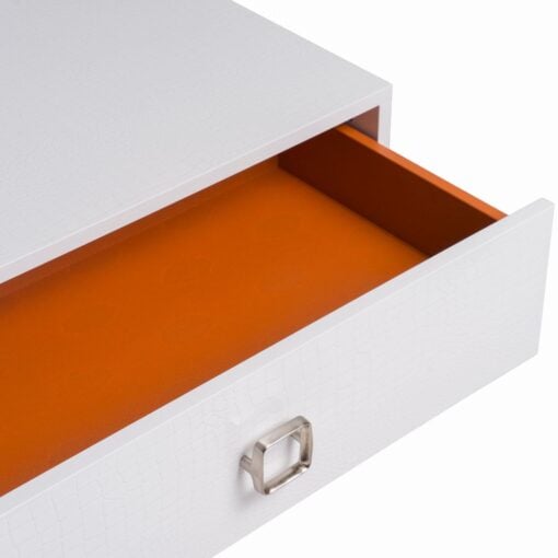 A&X Victoria Modern White Crocodile Nightstand - Image 8