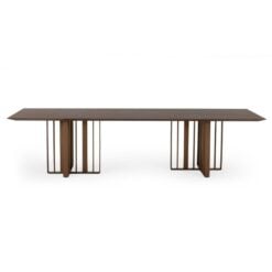 Modrest Livia - Modern Wenge & Gold Stainless Steel Dining Table