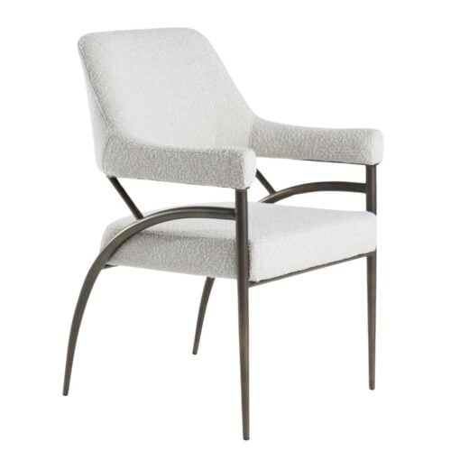 Modrest Betty - Modern Off-White Fabric + Bronze Dining Chair - Image 2