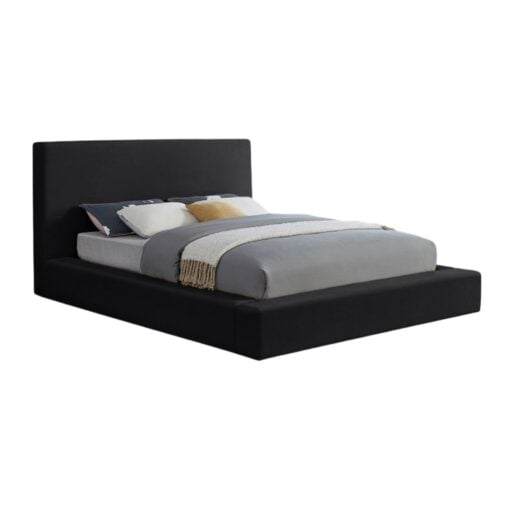 Dorian Velvet Upholstered King Bed In Black - Image 2