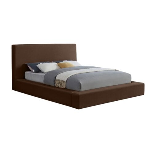 Dorian Velvet Upholstered Full Bed In Brown - Image 2