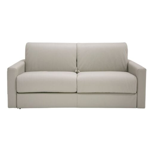 Lamod Italia Revers - Italian Modern Light Grey Leather Full Sofa Bed