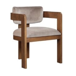 Alternative view of Sacha Velvet Upholstered Dining Chair In Taupe