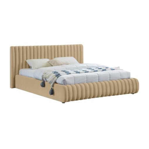 Nico Velvet Queen Bed In Camel - Image 2