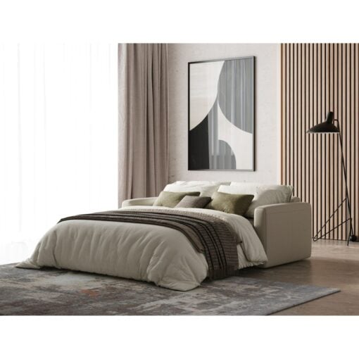 Lamod Italia Revers - Italian Modern Light Grey Leather Full Sofa Bed - Image 11