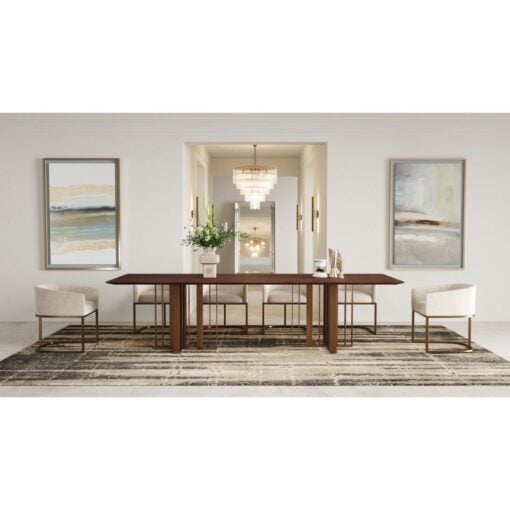 Modrest Livia - Modern Wenge & Gold Stainless Steel Dining Table - Image 6