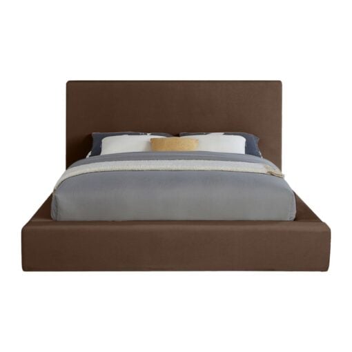 Dorian Velvet Upholstered King Bed In Brown
