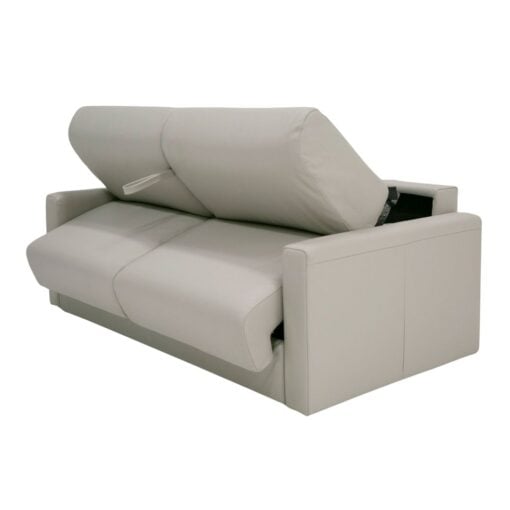 Lamod Italia Revers - Italian Modern Light Grey Leather Full Sofa Bed - Image 4