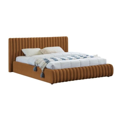 Nico Velvet King Bed In Saddle - Image 2