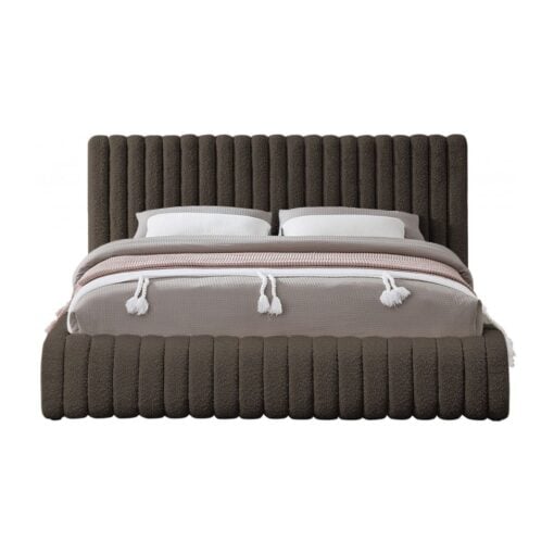 Nash Boucle Fabric Full Bed In Brown