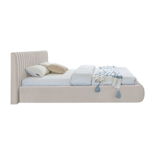Nico Velvet Full Bed In Cream - Image 3