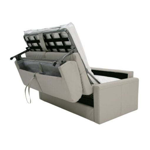 Lamod Italia Revers - Italian Modern Light Grey Leather Full Sofa Bed - Image 6