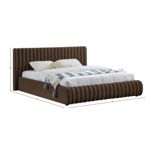 Nico Velvet Full Bed In Brown - Image 2