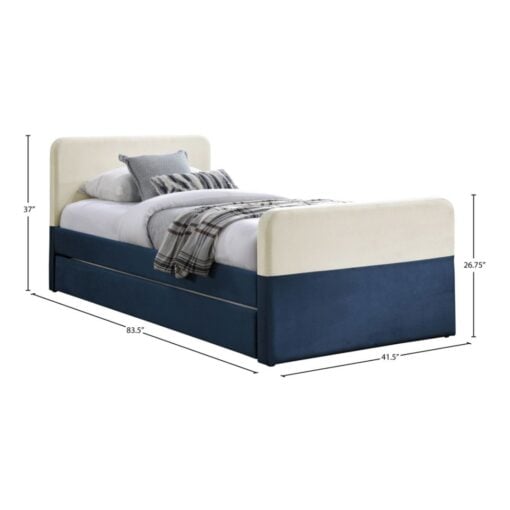 Ivy Velvet Upholstered Twin Bed In Navy - Image 8