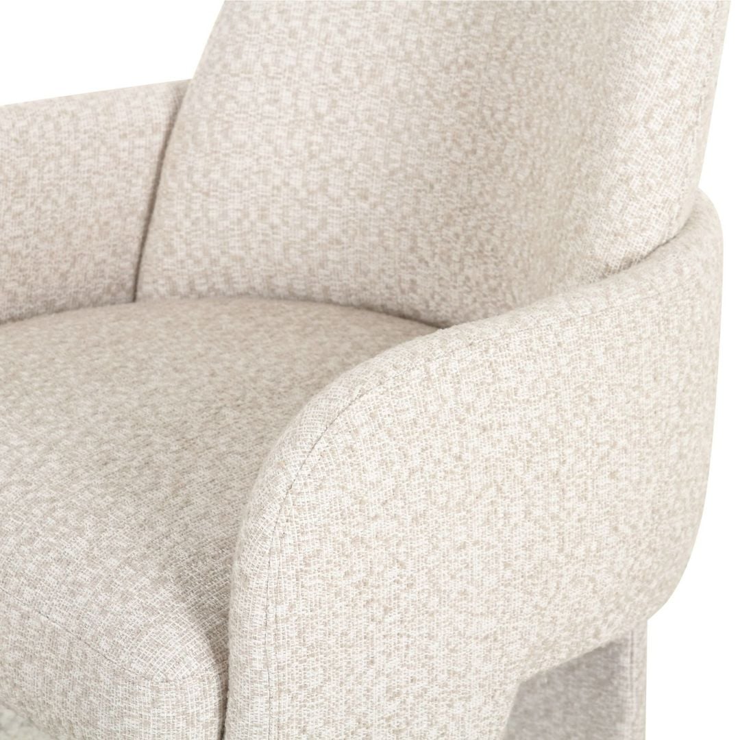 Modrest Cando - Modern Beige Fabric Dining Chair - Image 8