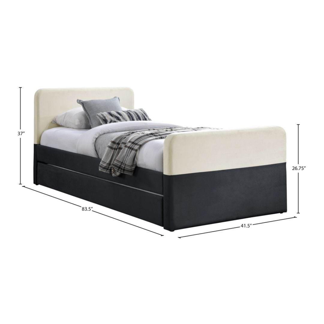 Ivy Velvet Upholstered Twin Bed In Black - Image 8