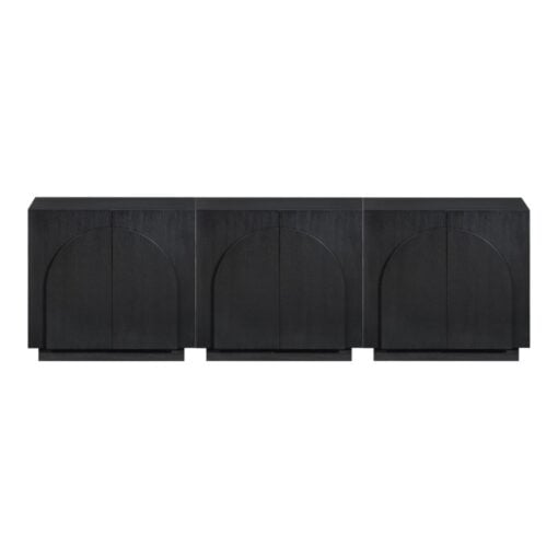 Navona Oak Veneer 3-piece Sideboard / Buffet In Black