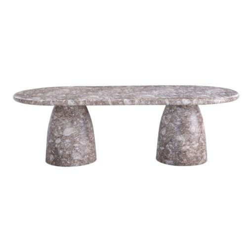 Cosenza 96" Marble Finish Indoor/Outdoor Concrete Dining Table In Brown