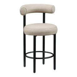 Alternative view of Bordeaux Vegan Leather Upholstered Counter Stool In Taupe