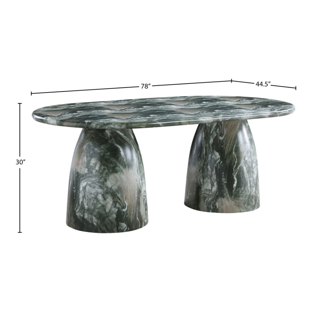 Cosenza 78" Marble Finish Indoor/Outdoor Concrete Dining Table In Green - Image 6