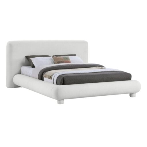 Blair Fabric Upholstered King Bed In Cream - Image 2