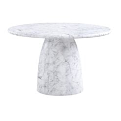Cosenza Marble Finish Indoor / Outdoor Concrete Dining Table In White