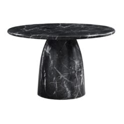 Cosenza Marble Finish Indoor / Outdoor Concrete Dining Table In Black