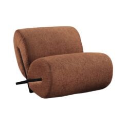 Akira Fabric Upholstered Accent Chair In Cognac