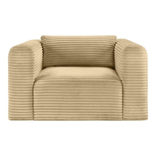 Shaggy Corduroy Performance Fabric Upholstered Accent Chair In Camel