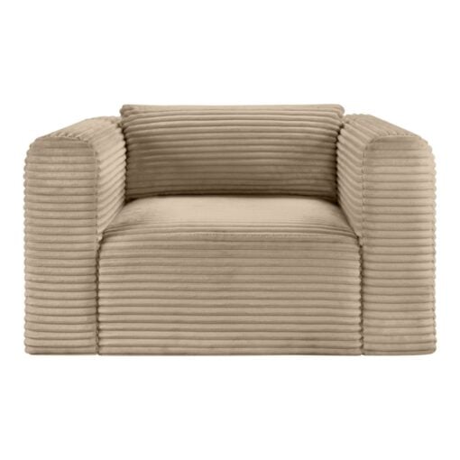 Shaggy Corduroy Performance Fabric Upholstered Accent Chair In Taupe