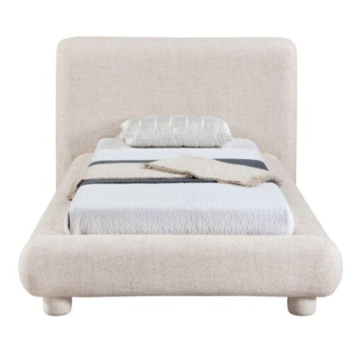 Blair Fabric Upholstered Twin Bed In Beige