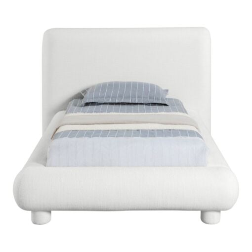 Blair Fabric Upholstered Twin Bed In Cream