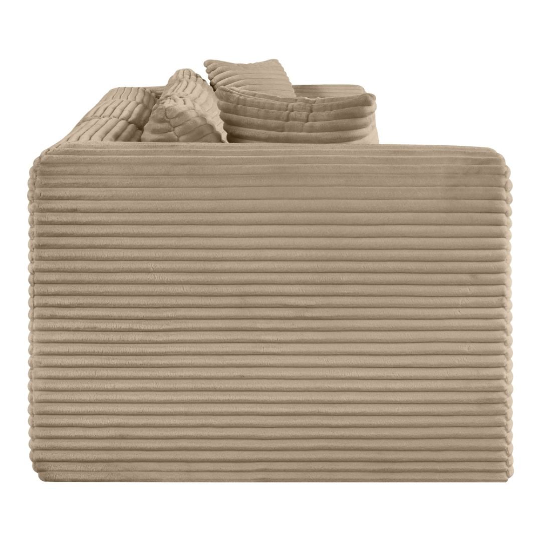 Shaggy 109" Corduroy Performance Fabric Upholstered Modular Sofa In Taupe - Image 4