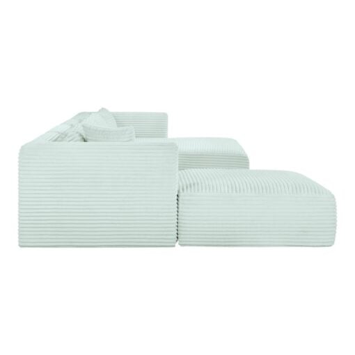Shaggy 145" Corduroy Performance Fabric Upholstered Modular Sectional In Mint - Image 4
