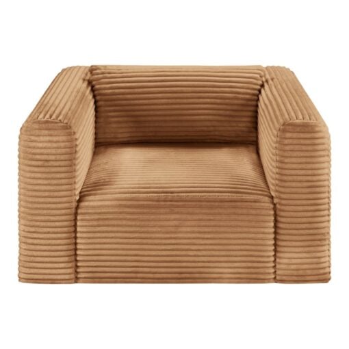 Shaggy Corduroy Performance Fabric Upholstered Accent Chair In Saddle - Image 2
