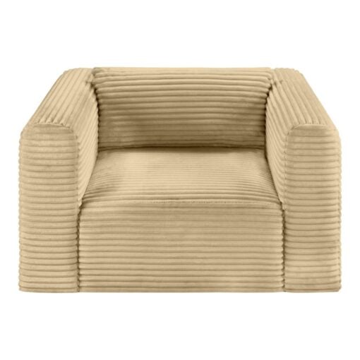 Shaggy Corduroy Performance Fabric Upholstered Accent Chair In Camel - Image 2