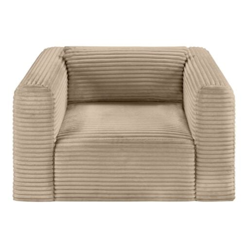 Shaggy Corduroy Performance Fabric Upholstered Accent Chair In Taupe - Image 2