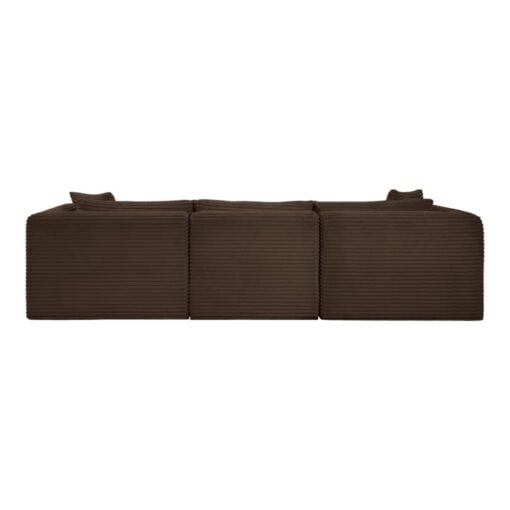 Shaggy 109" Corduroy Performance Fabric Upholstered Modular Sofa In Brown - Image 6