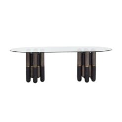 Yanna 94.5" Dining Table In Dark Brown