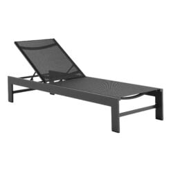Tahoe Outdoor Patio Mesh and Aluminum Chaise Lounge In Gray