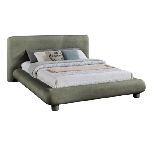Blair Chenille Fabric Upholstered Full Bed In Green - Image 2